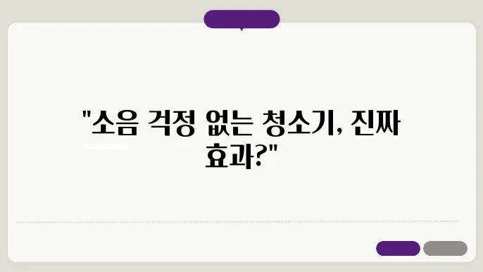 플로리오, 소음 없는 청소기로 극찬 받은 후기