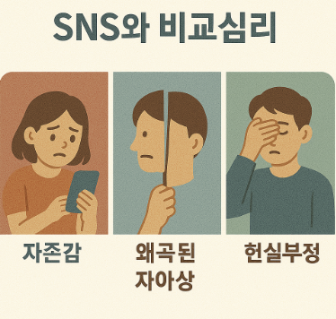 SNS와 비교심리 (자존감, 왜곡된 자아상, 현실부정)