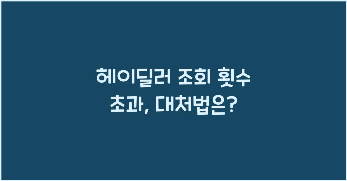 헤이딜러 조회 횟수 초과