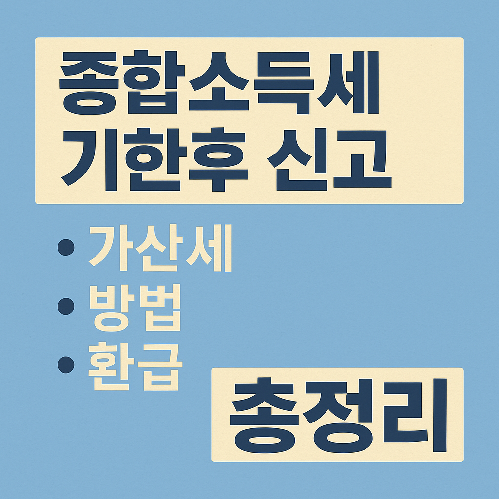종합소득세 기한후 신고 가산세 방법 환급 총정리