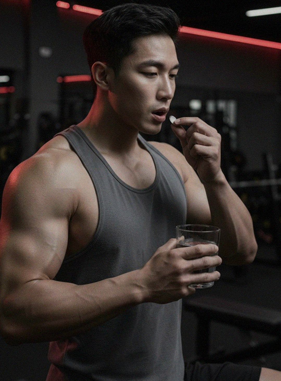 Korean Asian man in 30s looking tired at office desk afternoon