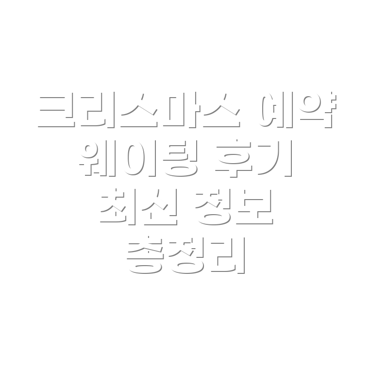 더현대 크리스마스 예약