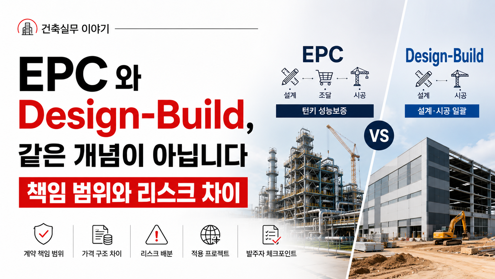 EPC와 Design-Build의 계약 범위와 리스크 배분 차이를 비교한 건설 실무 썸네일