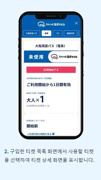 오사카 주유패스 관광지 사용법