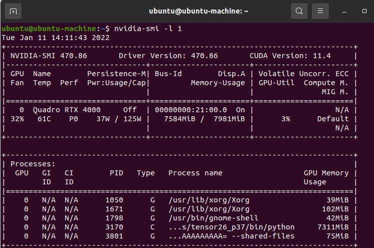 우분투 nvidia gpu 메모리 모니터링