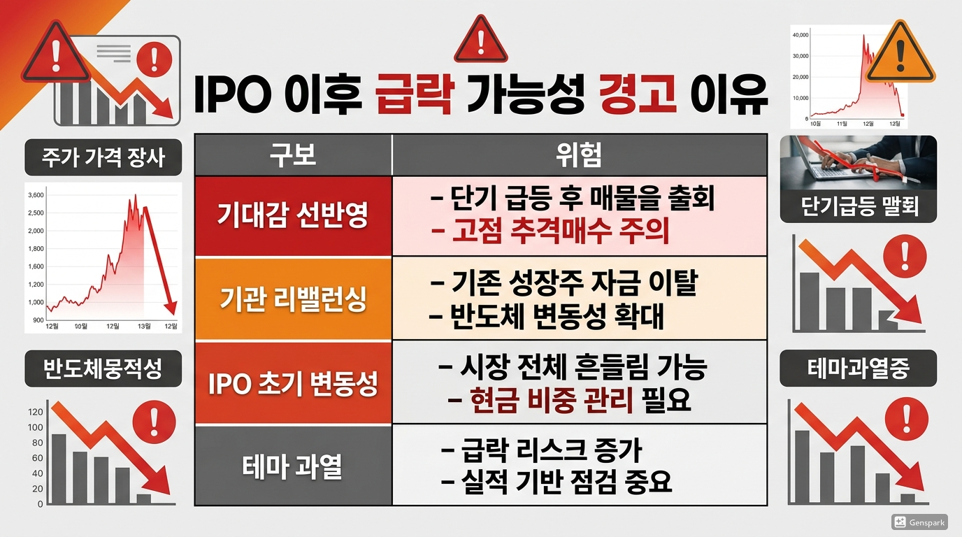 IPO 이후 급락 가능성 경고 이유