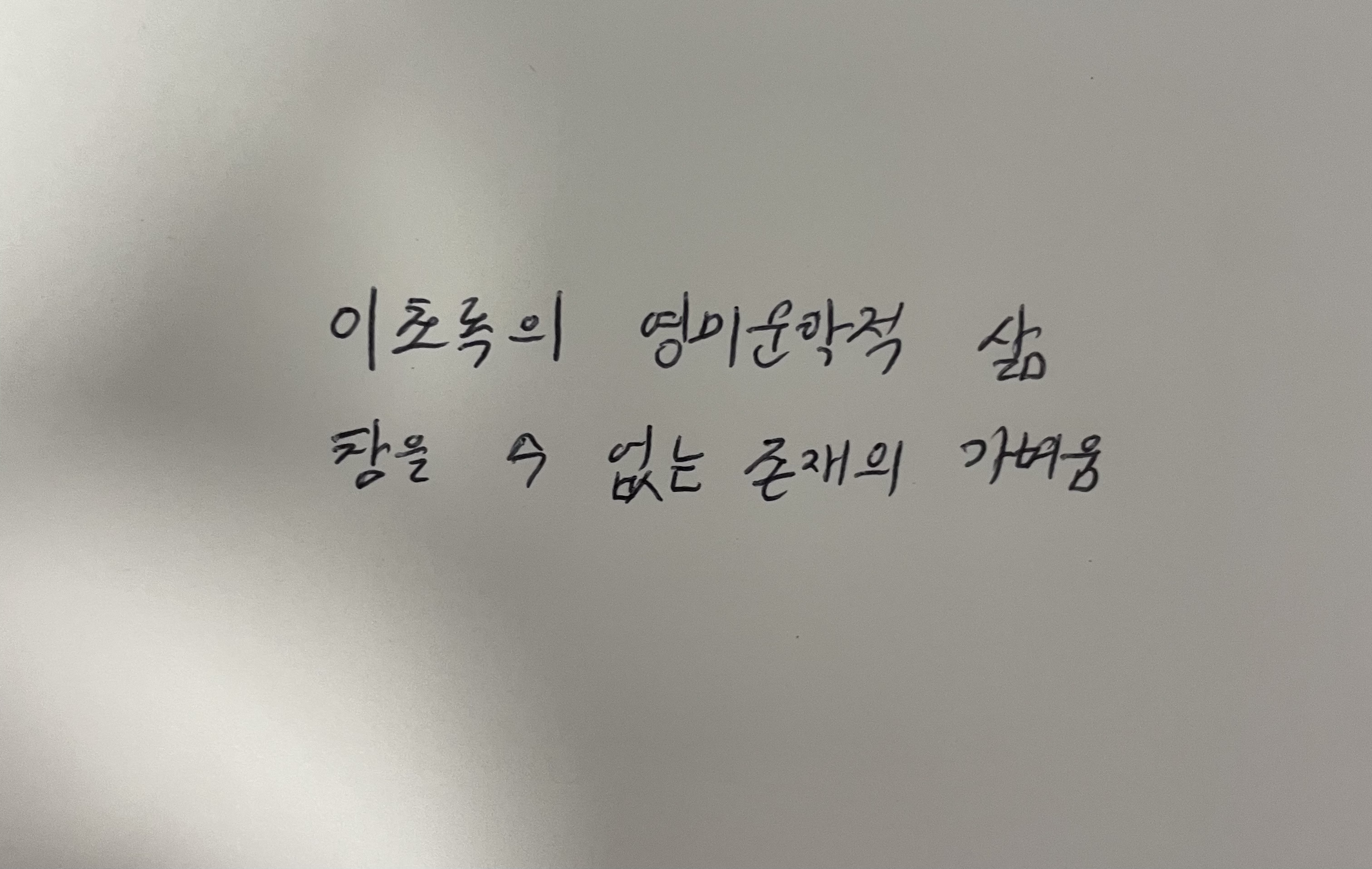 이초록의 영미문학적 삶-참을 수 없는 존재의 가벼움 밀란 쿤데라 손글씨