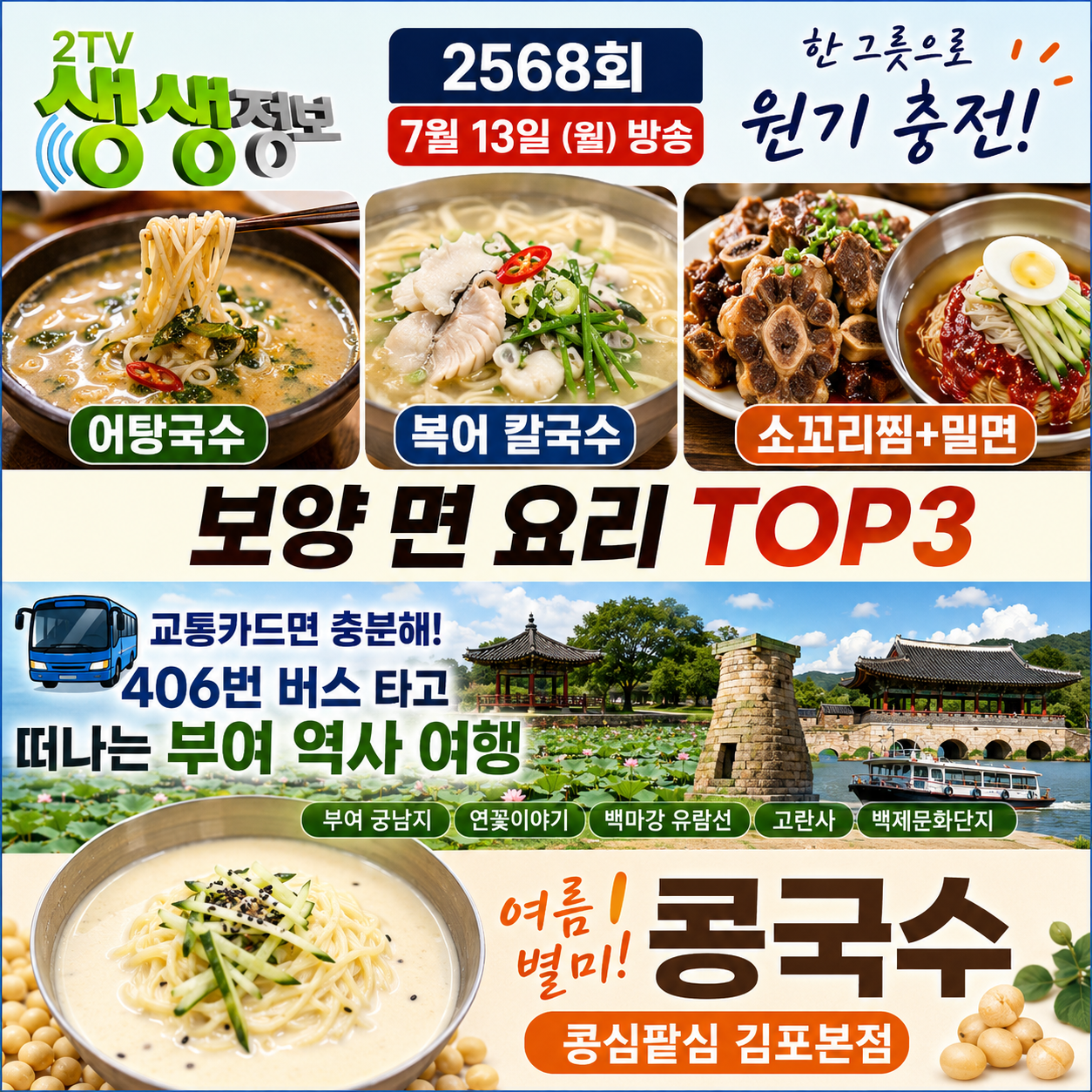 2TV 생생정보 2568회 7월 13일 방송정보