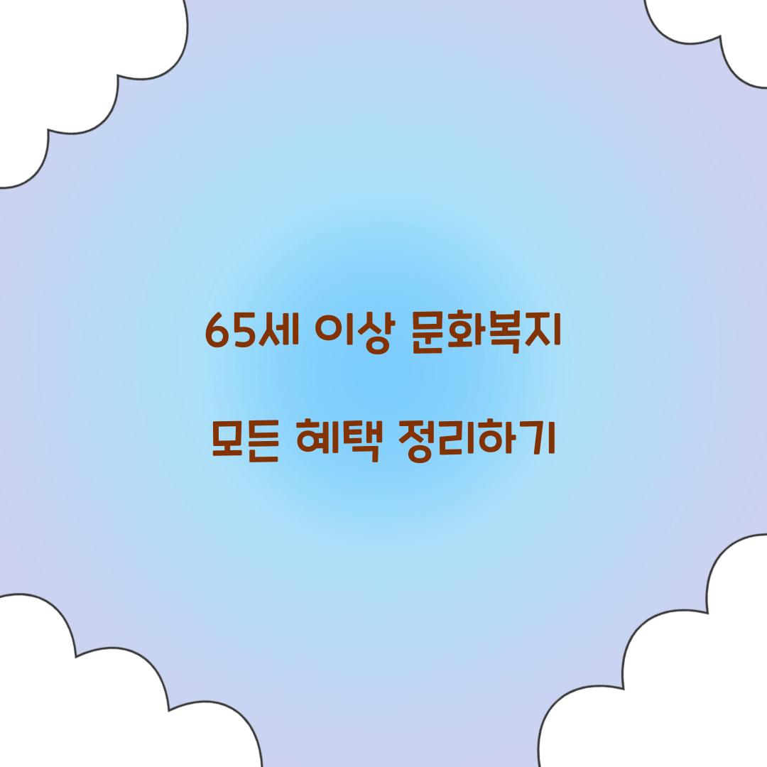 65세 이상 문화복지