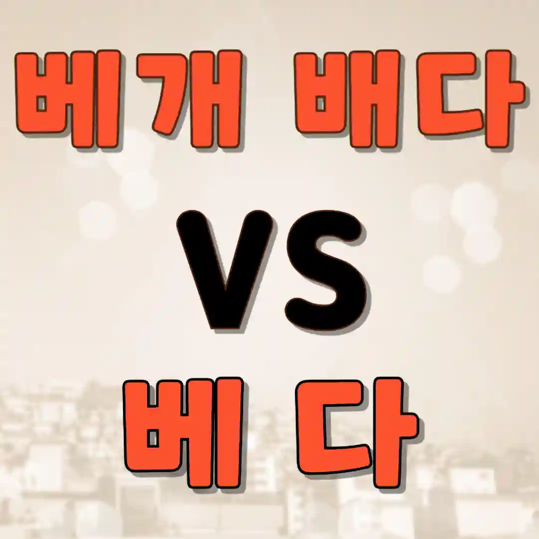 베개 배다 베다 맞춤법
