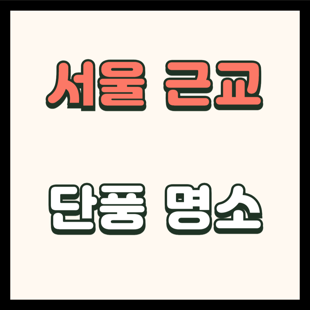 서울의 가을, 단풍 숨겨진 명소들