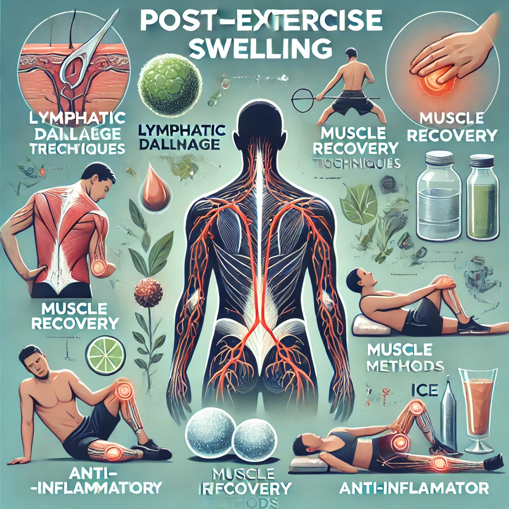 운동 후 붓기 원인과 해결법을 표현한 이미지