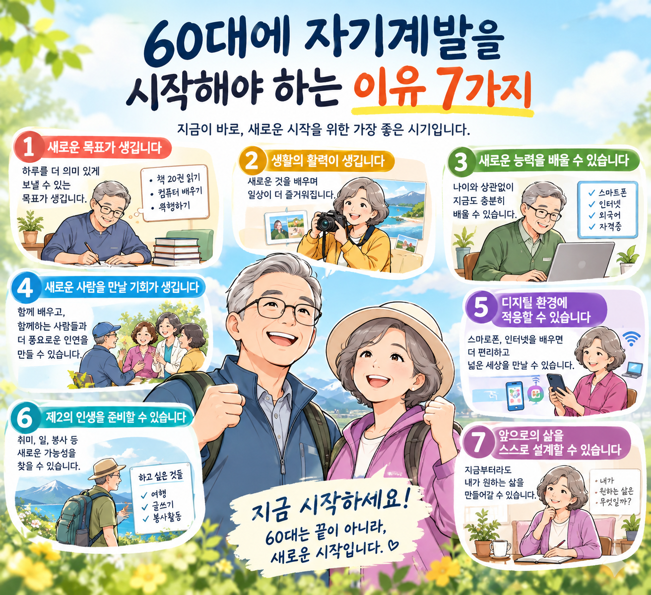 60대 자기계발, 새로운 시작 7가지