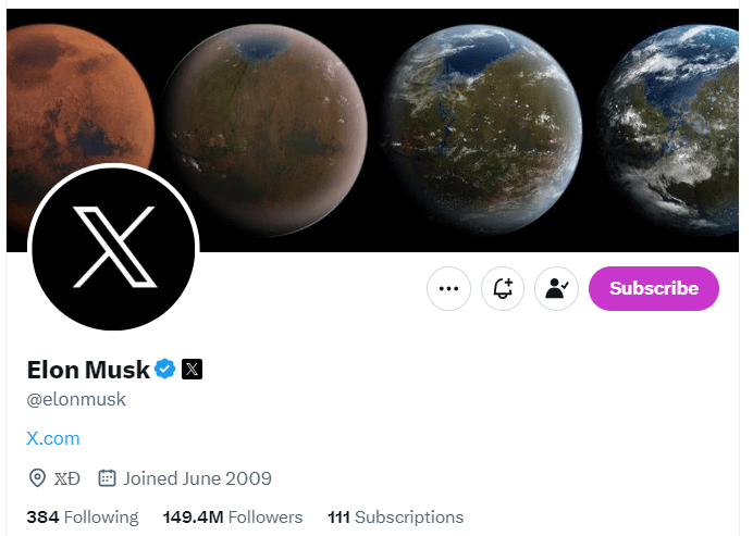 일론머스크 엑스 계정