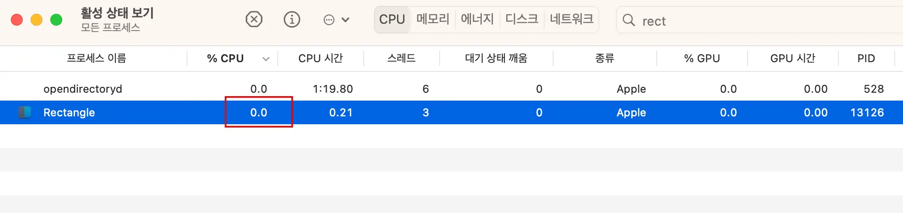 cpu 사용률