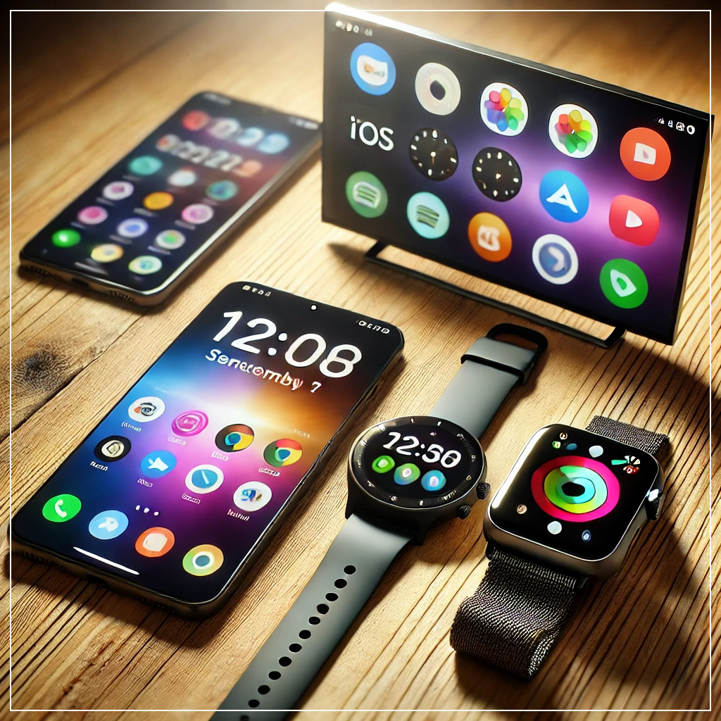 스마트폰, 스마트워치, 스마트TV 등 다양한 기기에도 운영체제가 탑재되어 있음.