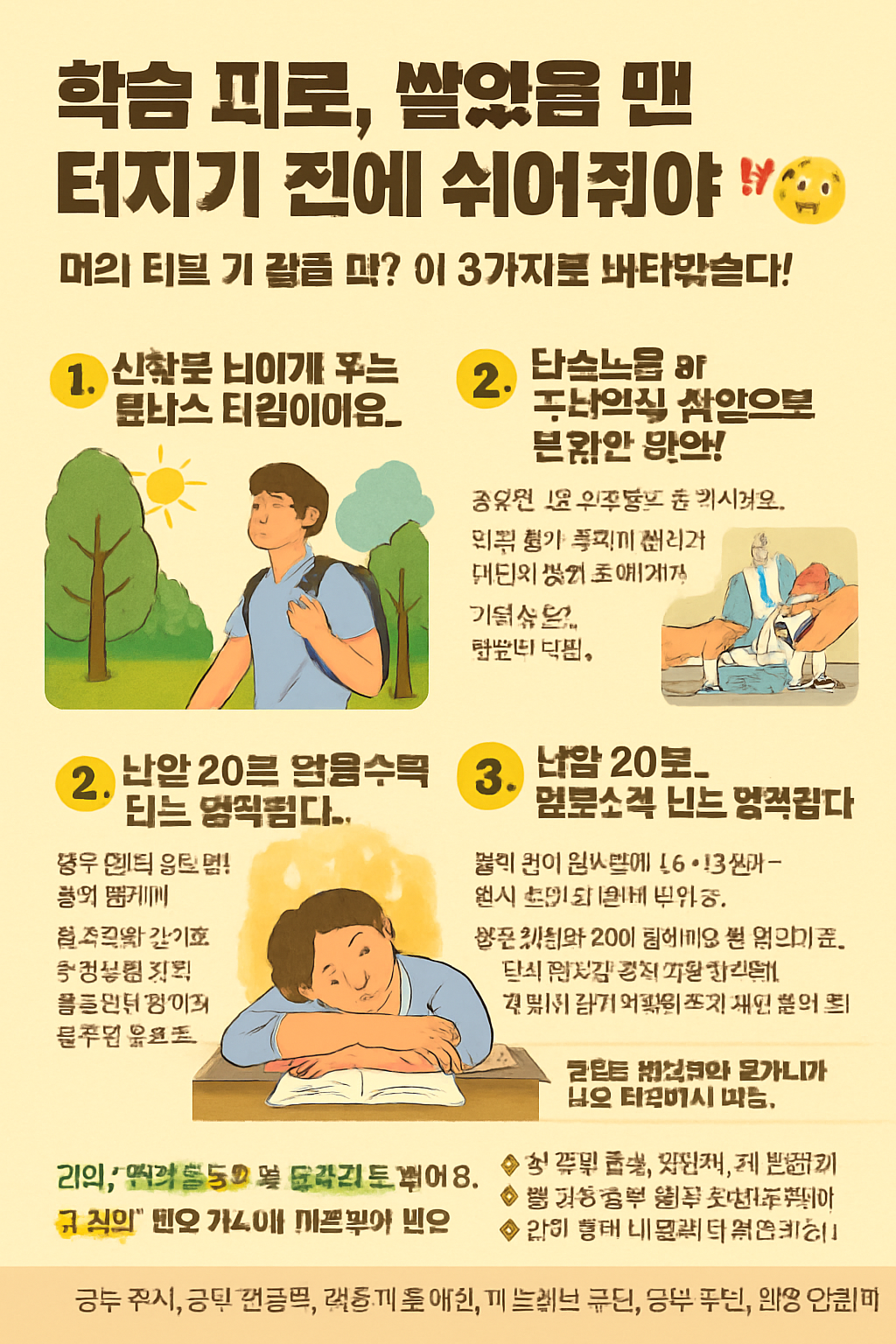 학습 피로, 쌓였을 땐 터지기 전에 쉬어줘야 합니다!