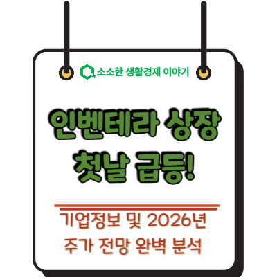 인벤테라 상장 첫날 급등! 기업 정보 및 2026년 주가 전망 완벽 분석
