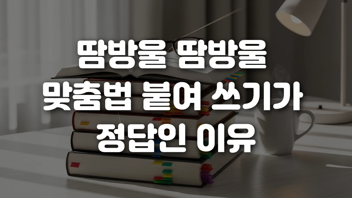 땀방울 땀방울 맞춤법 붙여 쓰기가 정답인 이유