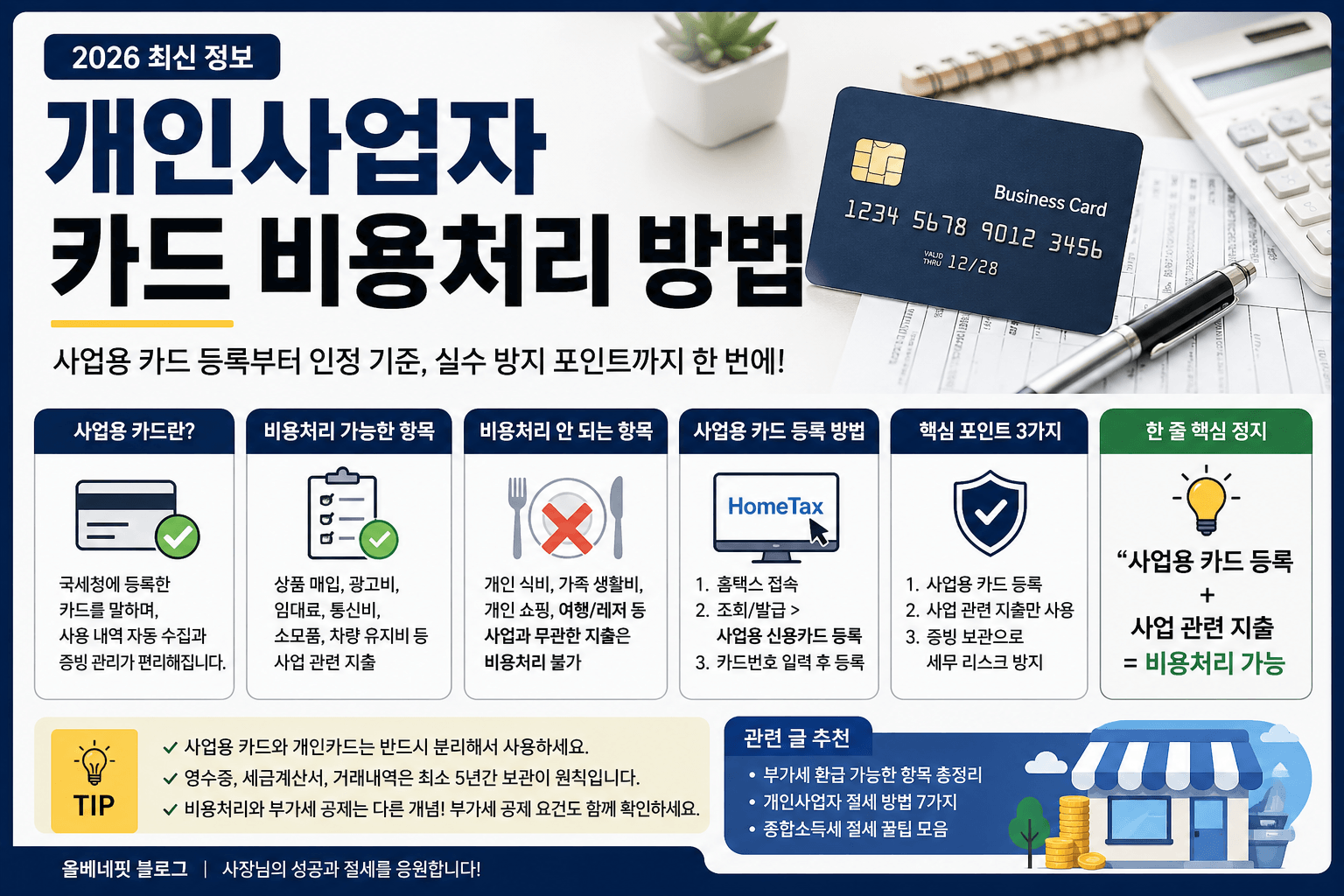 개인사업자 카드 비용처리 가능한 항목