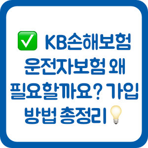 KB손해보험 운전자보험 왜 필요할까요? 가입 방법 총정리