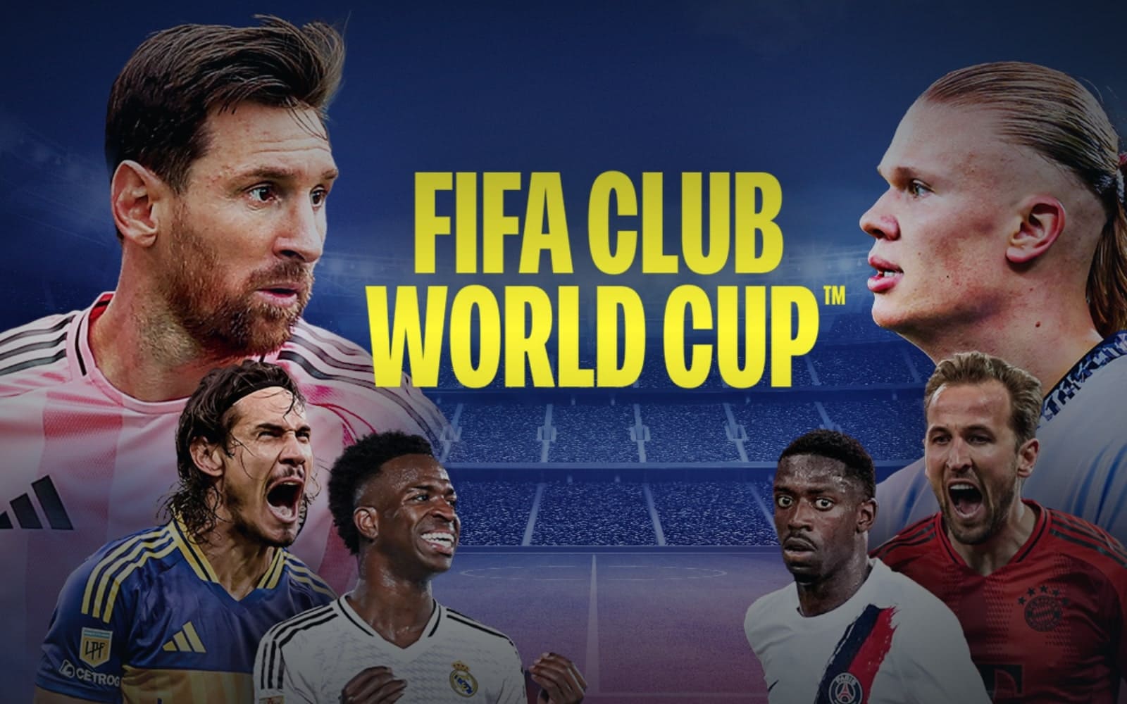 2025 FIFA 클럽 월드컵 홍보 이미지 메시, 홀란드, 케인 외