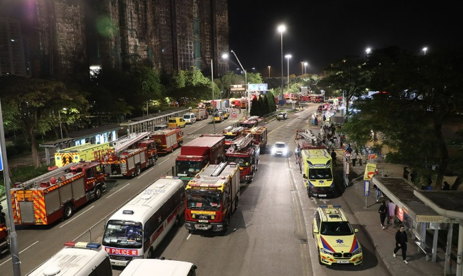 홍콩 아파트 화재 참사 타이포 윙푹코트 화재 현장