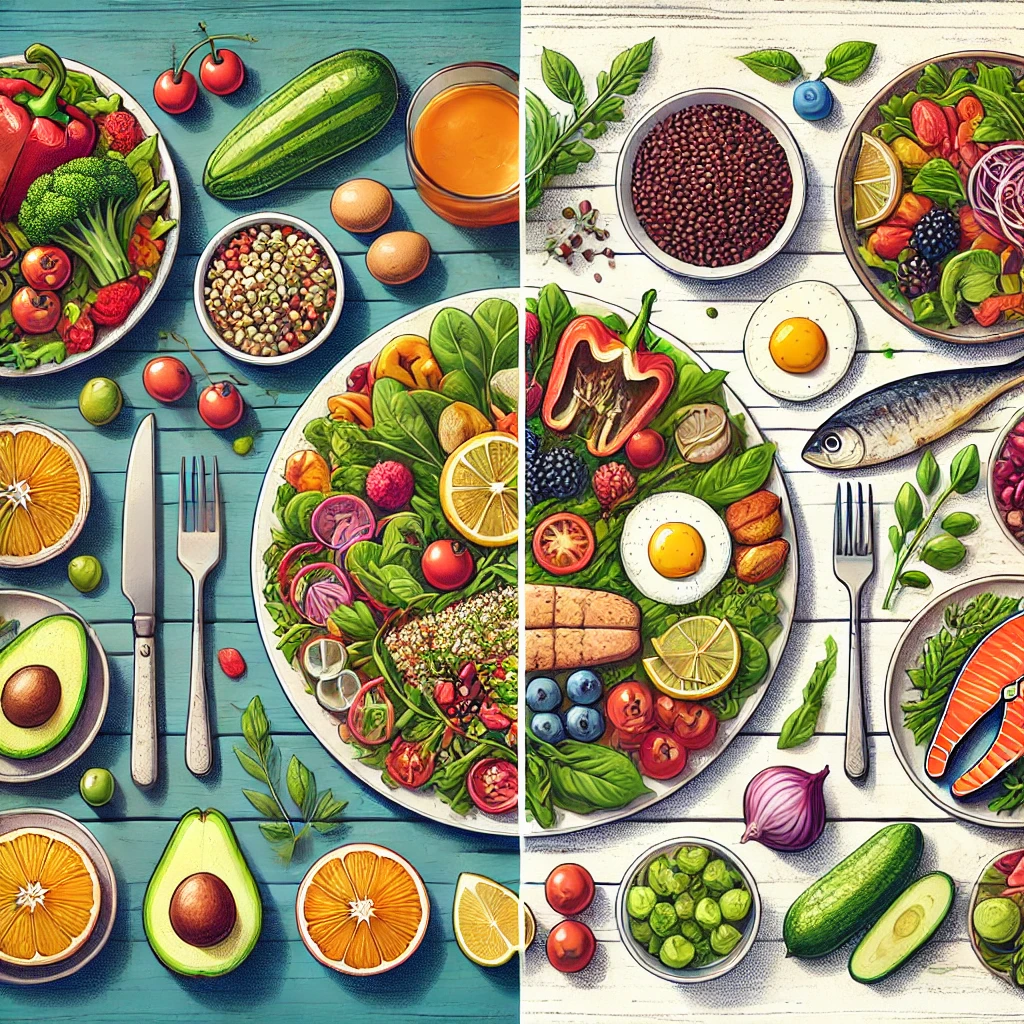 비건과 플렉시테리언의 식단 이미지