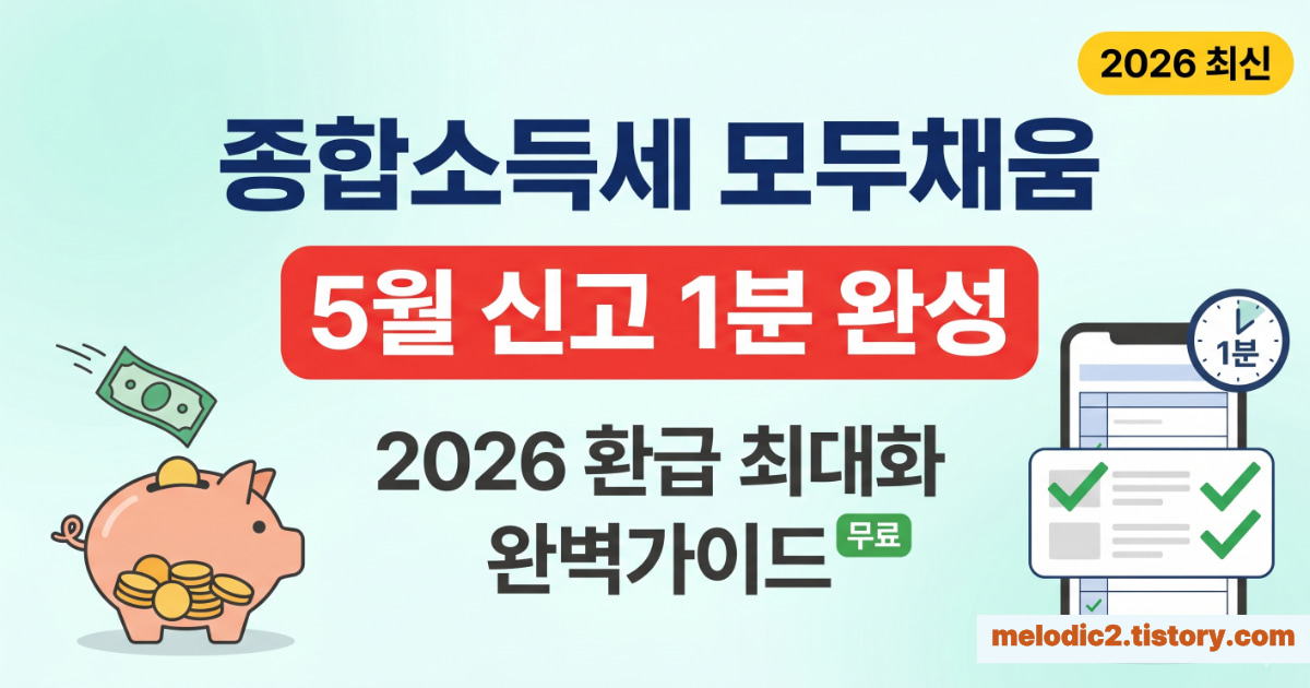 종합소득세 모두채움 서비스 2026 5월 신고 환급
