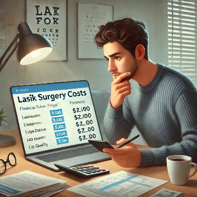 라식 수술비를 계산하는 사람