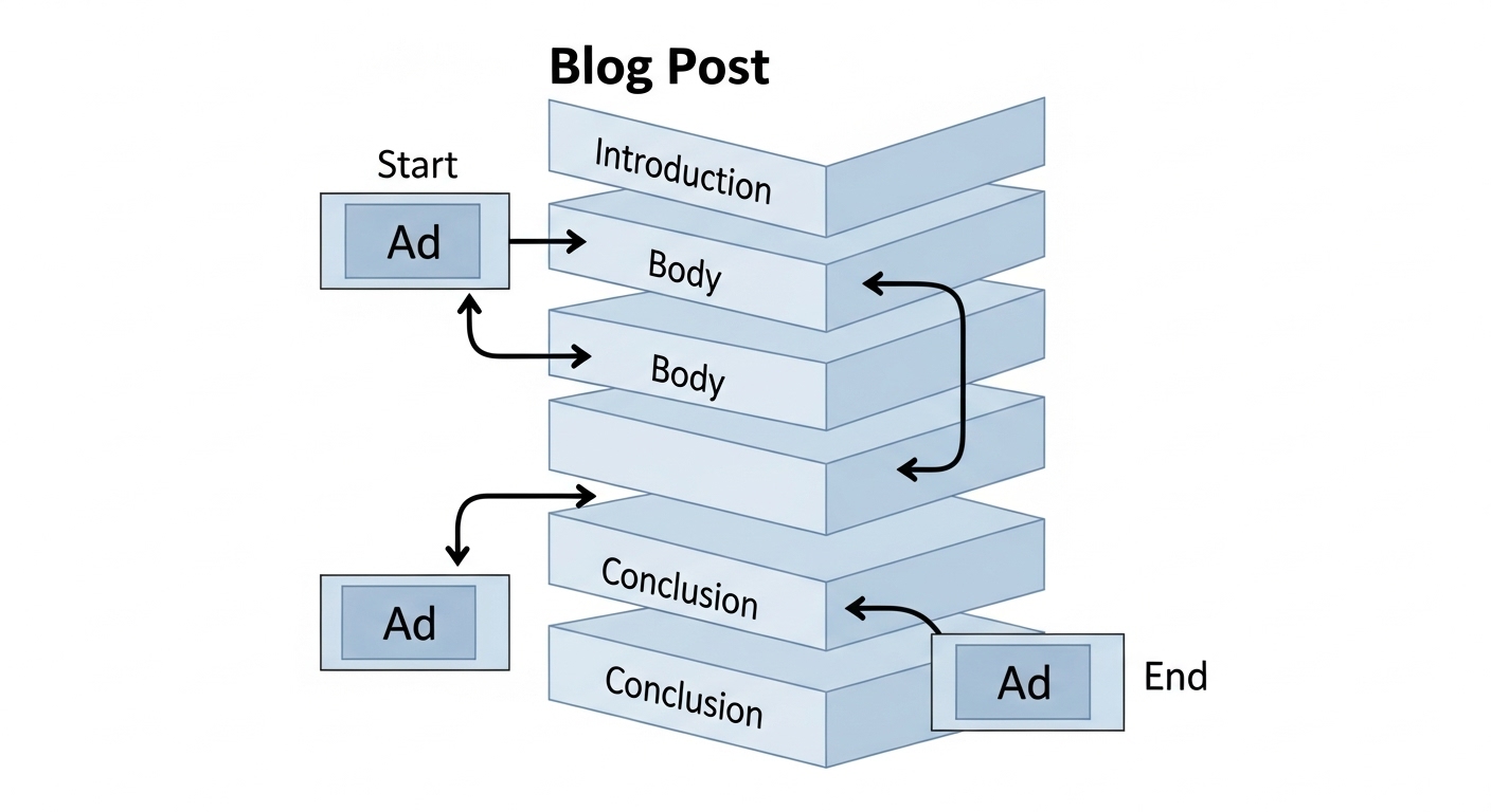 글 흐름 설계 중 광고 위치 계획