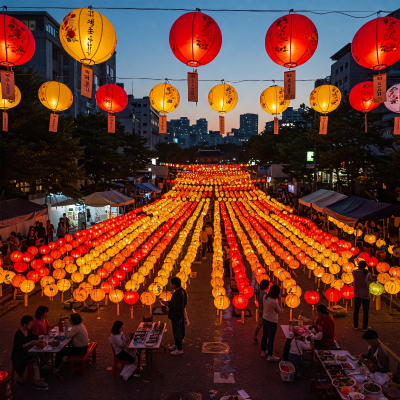 부처님 오신날, 석가탄신일, 초파일, 연등회, 관불의식, 사찰 방문, 불교 문화, 자비와 나눔, 한국 전통 명절, 불교 가르침, 연등 축제, 사찰 예절, 사찰음식, 문화 축제, 명상과 휴식, 유네스코 인류무형문화유산