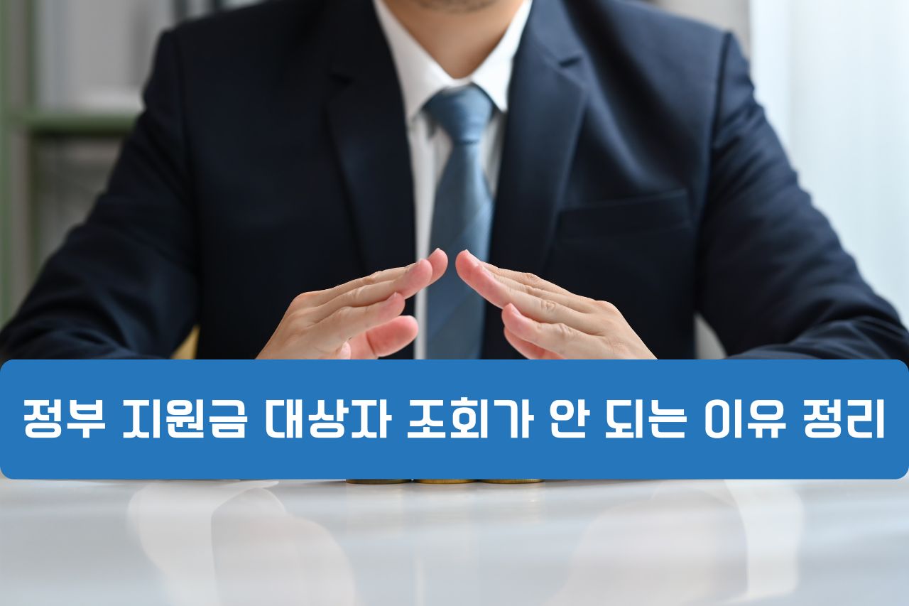 정부 지원금 대상자 조회가 안 되는 이유 정리