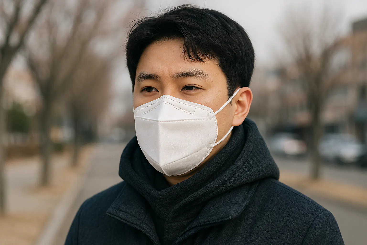 마스크 착용한 남성