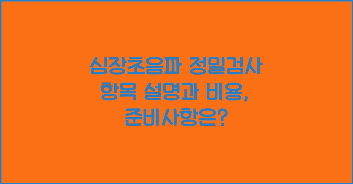심장초음파 정밀검사 항목 설명
