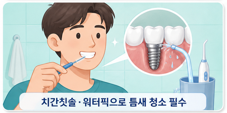 3 치간칫솔이나 워터픽 병행이 필수