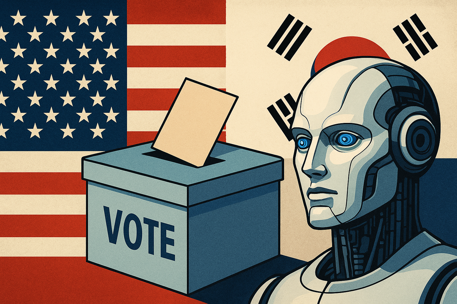 "미국과 한국 AI 선거 조작"에 대한 이미지입니다.