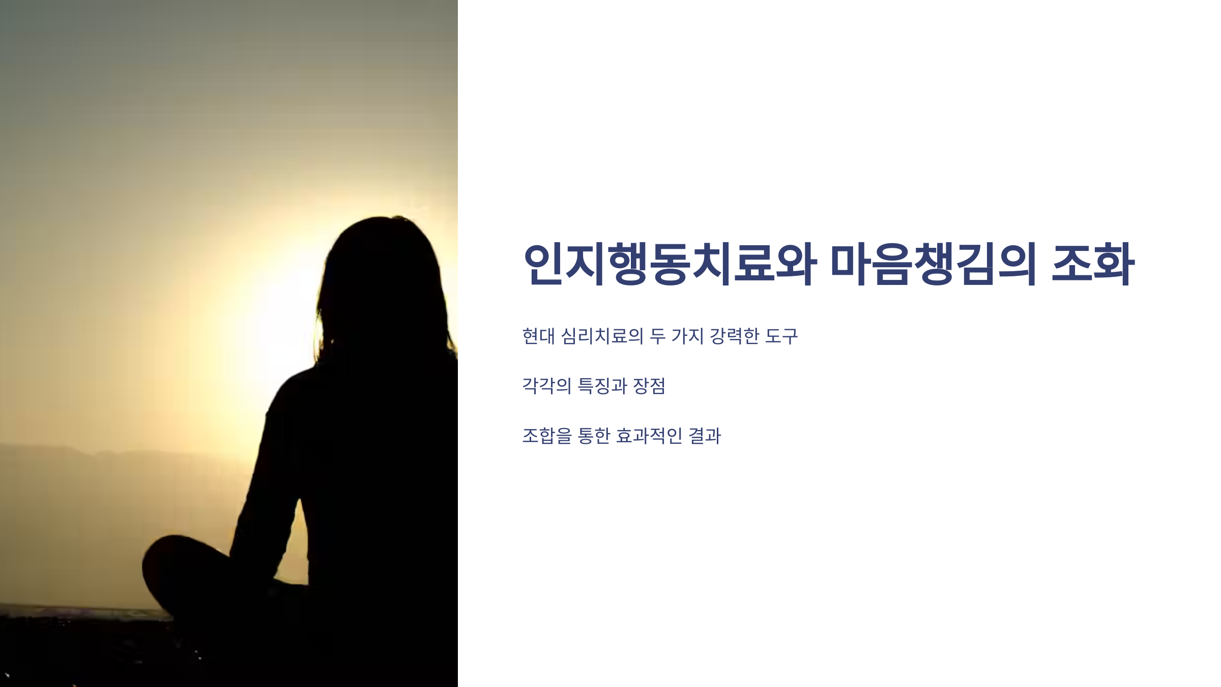 인지행동치료와 마음챙김의 차이와 조화