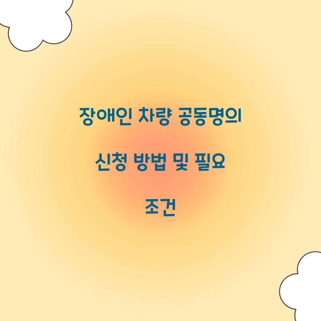 장애인 차량 공동명의