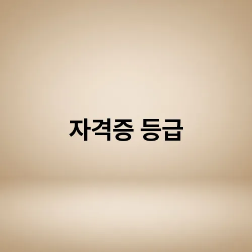 자격증 등급