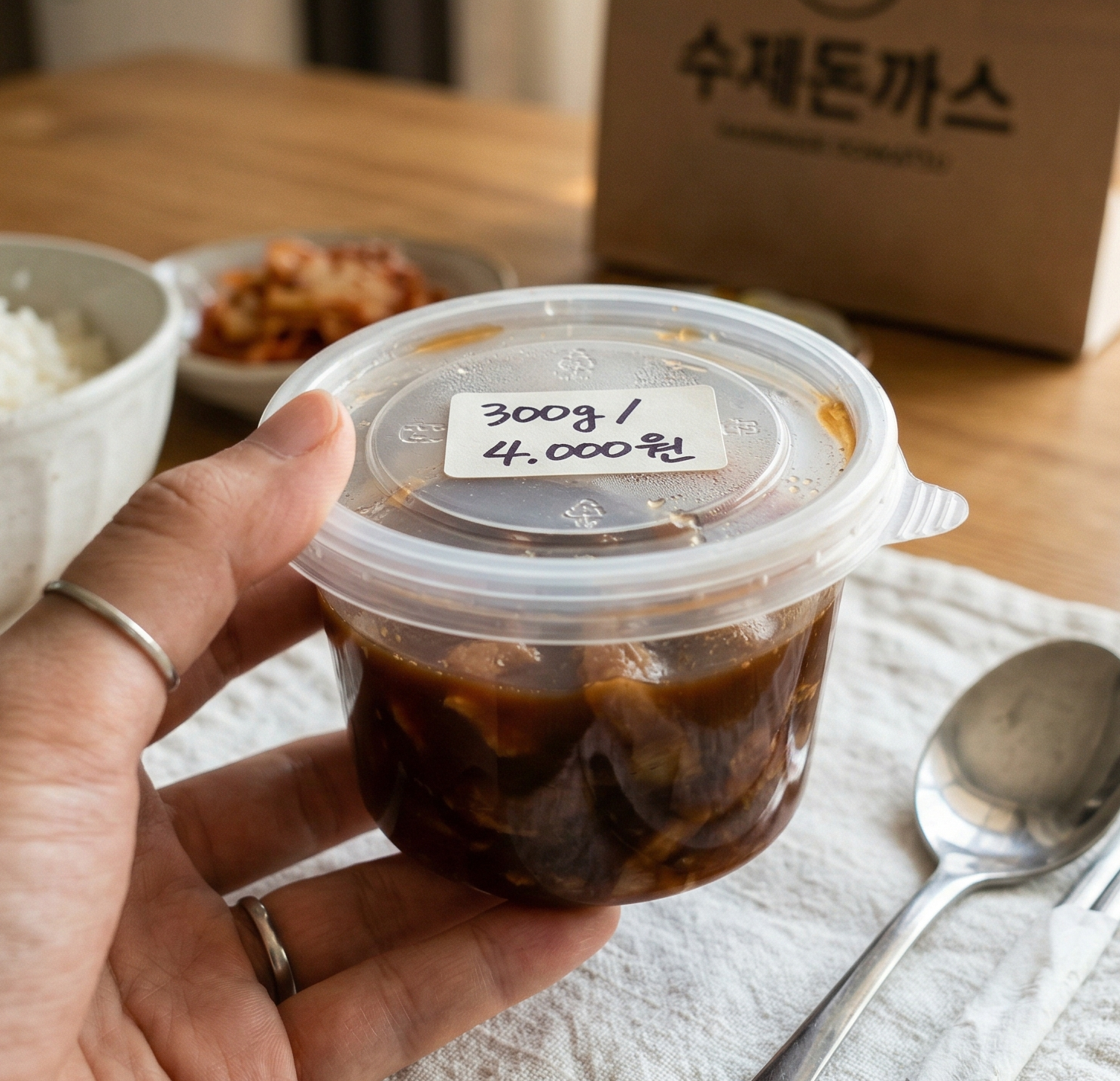 포장해 온 오이무침 사진이 없어 AI 이미지로 느낌만 전합니다. 실제로는 용기에 오이가 가득 담겨 있었어요