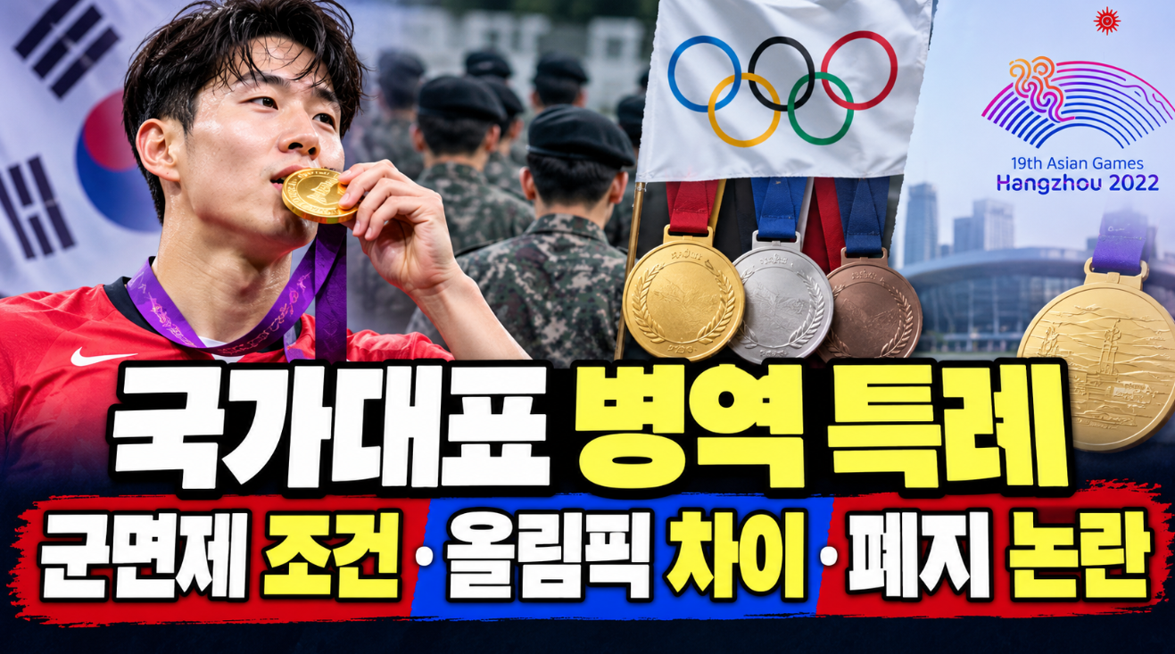 국가대표 병역 특례｜군면제 조건&middot;올림픽 차이&middot;폐지 논란
