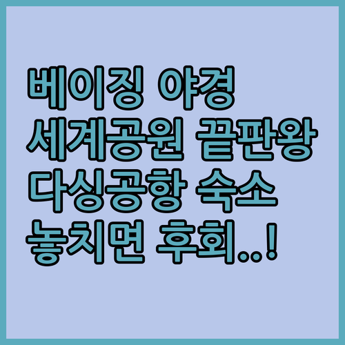 베이징 세계공원 야경 투어 코스와 다..