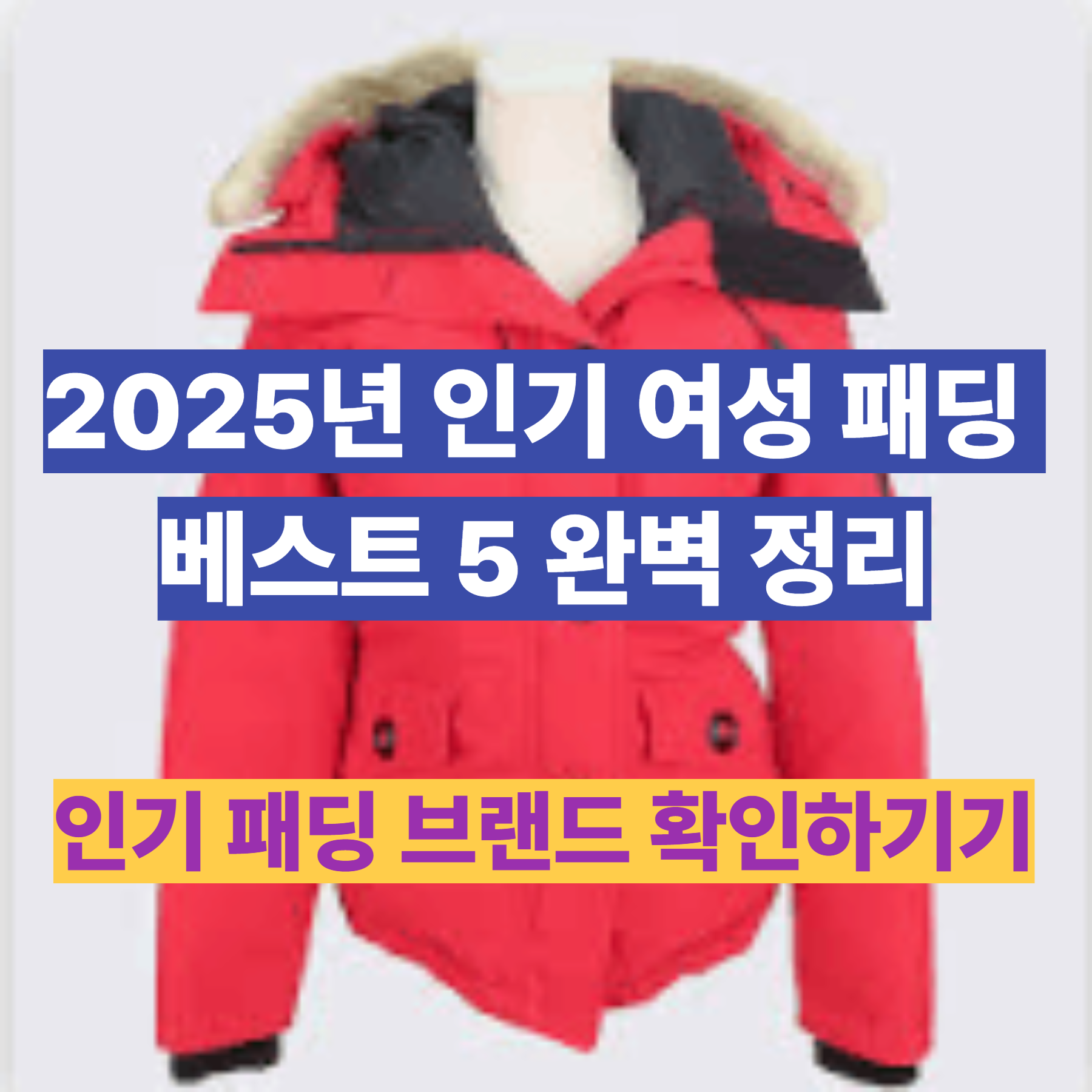 2025년 인기 여성 패딩 베스트 5 완벽 정리