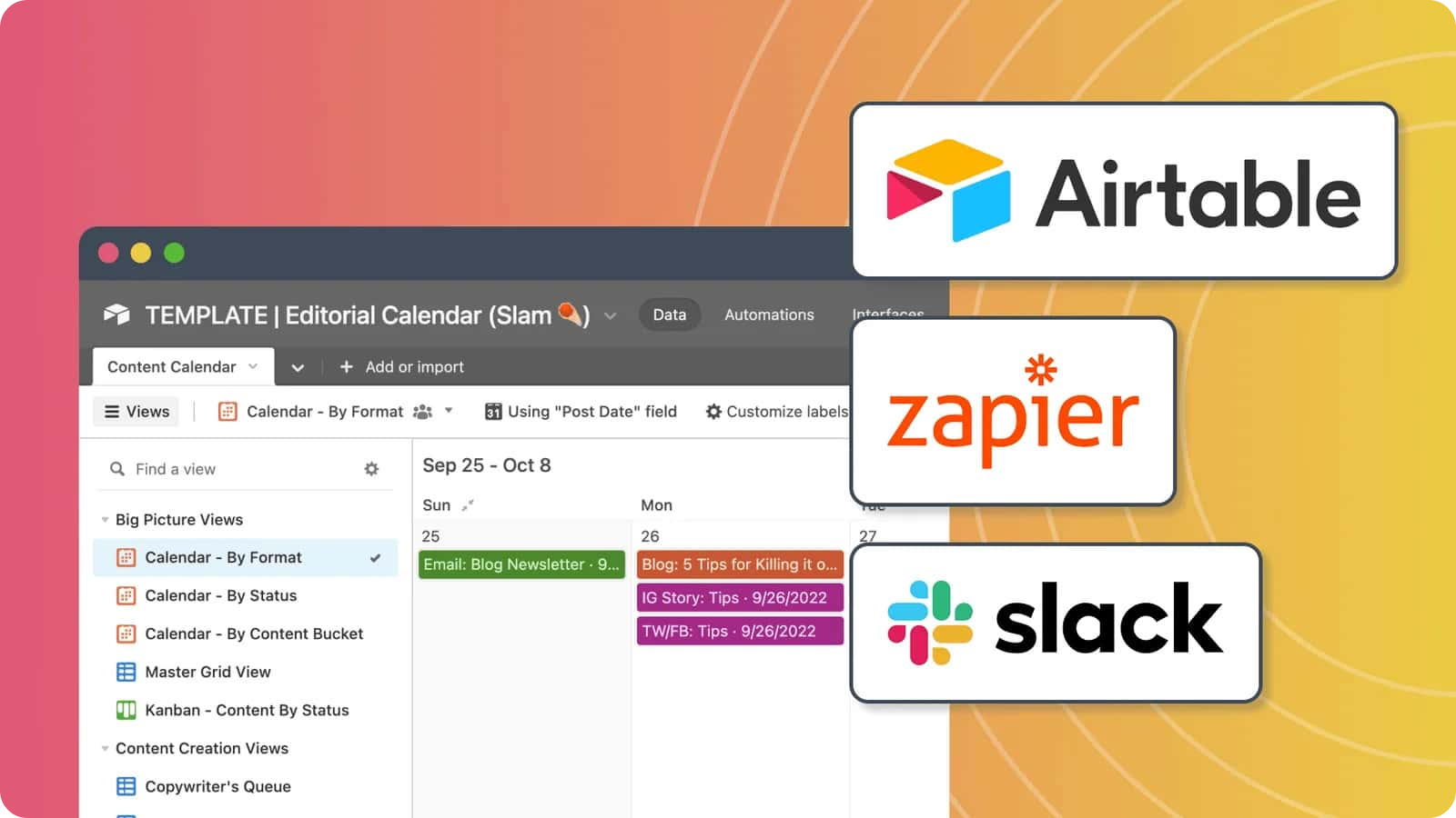 Airtable + Zapier + Slack