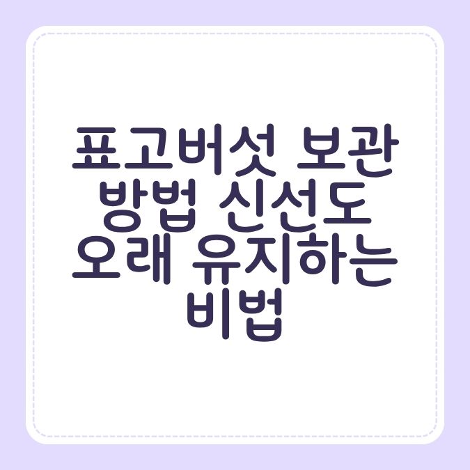 표고버섯 보관방법 신선도 오래 유지하는 비법