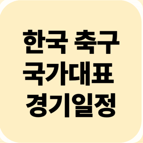 한국 국가대표 축구 일정