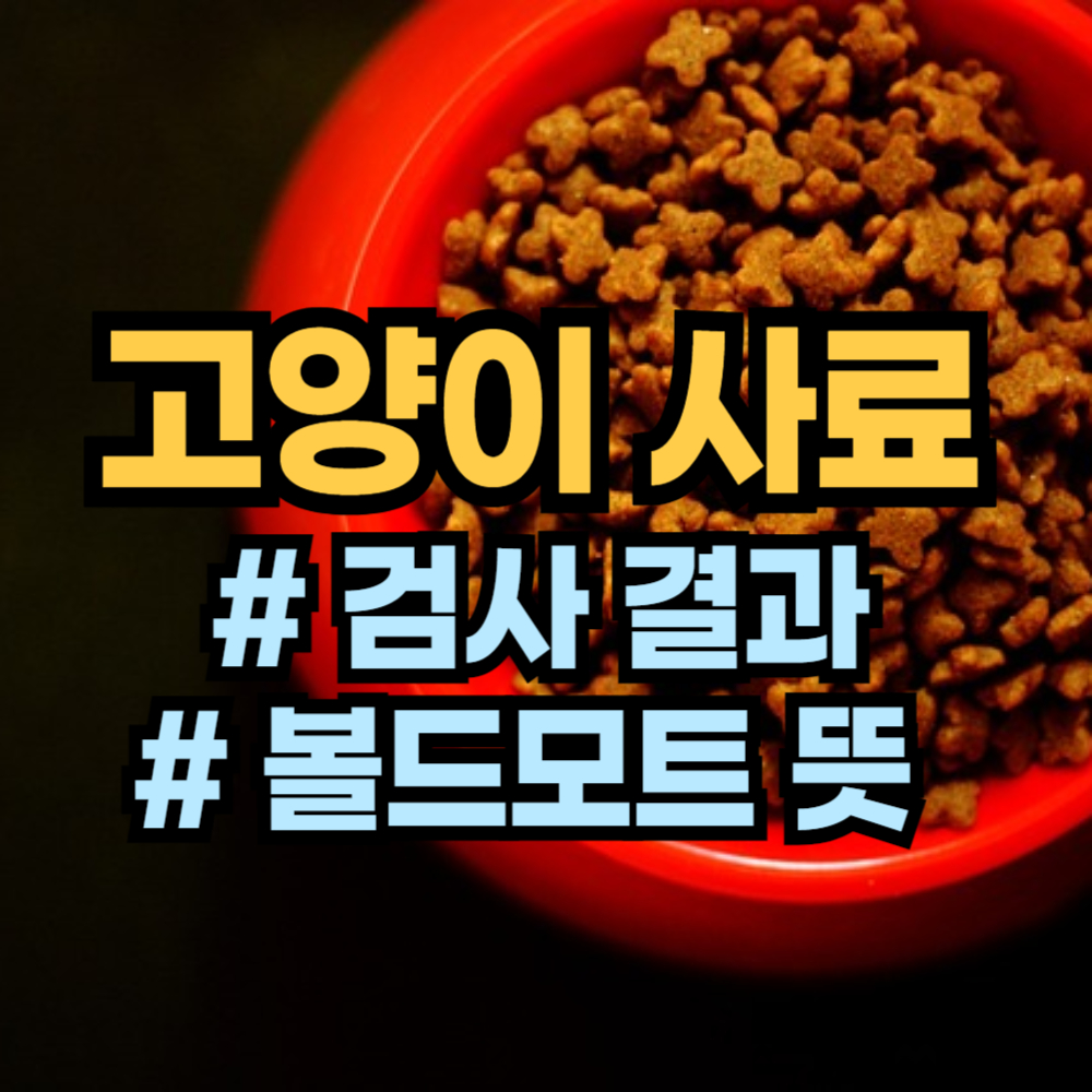 고양이 급사 사료 검사 결과&#44; 볼드모트 사료 리스트 뜻