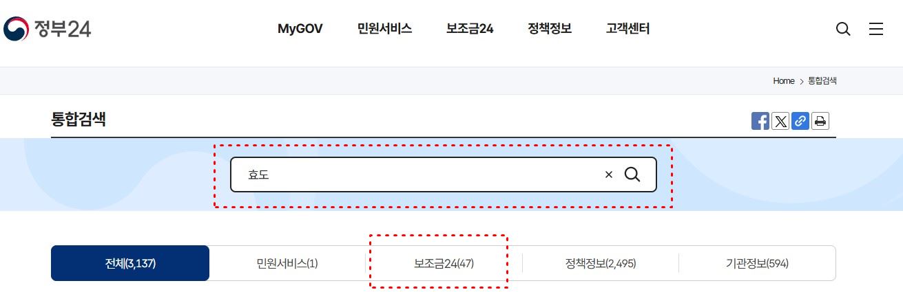 효도수당
정부24