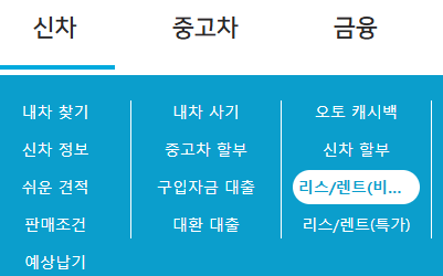장기렌트 가격비교 신차 중고 렌터카